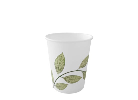 Paper Coffee Cup 8 oz / 240 ml - Green Leaves