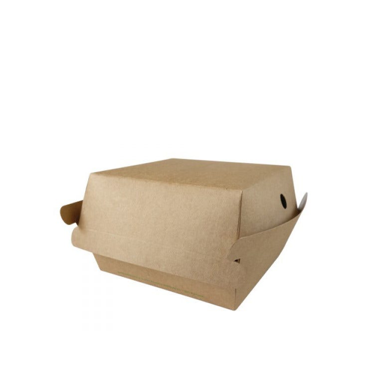 No5 Large Eco-Friendly Compostable Kraft Burger Box 5" Made in UK 