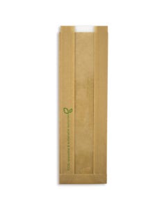 PEFC paper baguette bag with PLA window