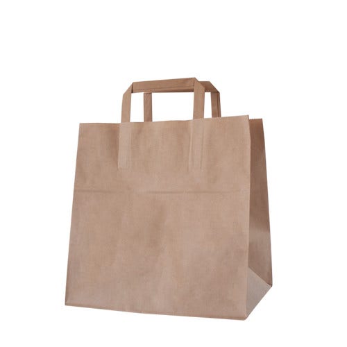 Disposable Food Bags 250 paper Bag Paper Carriers Large White 10x12x5.5" 