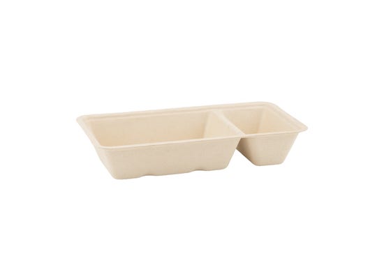 Sugarcane French Fries Tray S - with Sauce Compartment